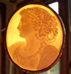 Victorian circa 1870 Antique light Sardonyx shell cameo Huge Museum Quality Gold or Gold plated brooch.