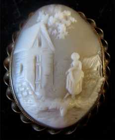 Landscape in GF Brooch with Twisted Frame circa 1880