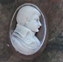 Well carved portrait of Napoleon Bonaparte Brooch with goldish pin & clasp