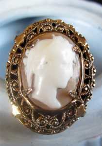 Mixing Background Ring. Bezel & cameo - Gold or GP circa end of 17 century. Modern 10K Gold Ring