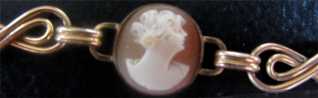 100 y.o. 4 Cameo Bracelet. High quality carving 12K Gold Filled (marked) 7-1/2”long