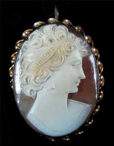 Late ArtDeco Superior Carving Cameo & 12K GF Brooch/Pendant++