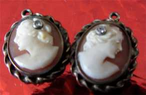 2 Little Victorian Pendants circa 1890 Very Nice Carved with a Little Diamonds