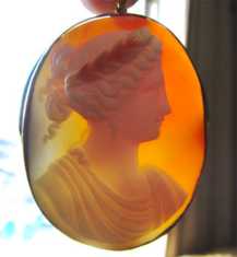 Museum Quality Classic profile- Greatly carving multi leveled shell. Unmarked Gold plated big Victorian Circa 1875 Brooch from UK.