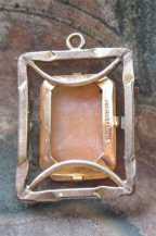 Hand Carved/signed shell - Edwardian girl . Art Deco Gold Filled pendant 1910-1920.