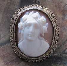Georgian Museum Quality Bacchante - Carved Sardonyx shell. Unmarked Gold(?)/Gold plated Brooch from 1770th.