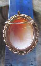 Great Hand Carved/Signed shell from UK Collection. 14K Gold Filled brooch/pendant circa 1970th.
