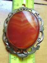 Georgian Huge Red Sardonyx from UK Collection. In pinchbeck brooch circa 1750th - 1780th.