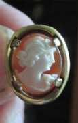 Well hand carved shells from 1930th-1940th 12K Yellow Gold Filled Clips/Earrings.