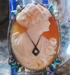 Museum Quality Enameling & Diamond Art Deco signed Beauty Marked 14K White Gold Brooch/Pendant from 1920-1930