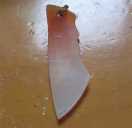 Carved "From Israel with Love" circa 1920th shell. Unmarked/tested 14K bale Gold Pendant.