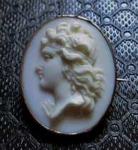 The Best/Museum carved/signed stone - Victorian Antique Adonis Tested as 10K+ Yellow Gold Brooch circa 1880 (L).