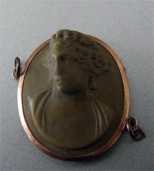 Unmarked 14K Yellow Gold Cameo Lava stone Circa 1850 Pendant or part of the bracelet