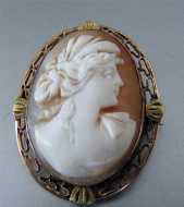 Marked 14K Yellow Gold Late Victorian Brooch. Circa 1890. Easy turn to pendant - loop hanged on the pin.