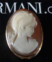 Carnelian masterpiece Cameo Brooch/Pendant Marked 750 - 18K Yellow Gold Bezel.