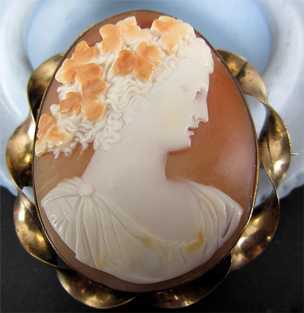 Museum Quality circa 1880 Antique 10K Gold Brooch Dionise ( Greek God of Happiness & Wine )