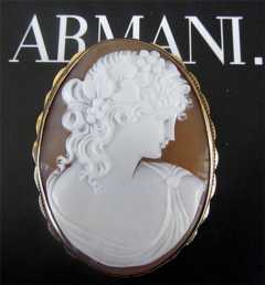 Museum Quality Antique 14K Yellow Gold Sardonyx Shell Cameo Pendant/Brooch