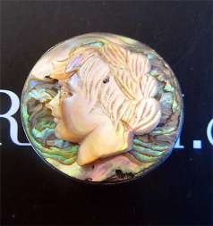 Amazing Art Nouveau Hand Carved Mother Pearl Cameo Silver Brooch Classic Bezel circa 1910