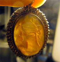 Italian Mother Pearl Shell Framed Silver Pendent