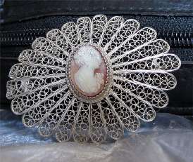 Beautiful Brooch Artistically Carved Amazingly Hand made Filigree!
