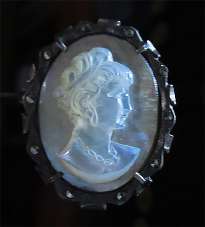 Mother Pearl Shell in Silver Marquisette Bezel