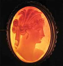 Sharp carved Etruscan/Roman Goddess Ceres circa 1925 Marked 800 fancy Silver Brooch/Pendant. Signed by the Artist