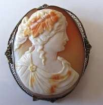 High Quality Antique Shell Carving circa 1870 In newest Silver Sterling Brooch.