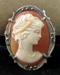 Nice Shell Marquisettes Carving Silver Beauty with Greek Profile