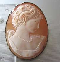 Outstanding Italian Beauty light Carnelian Shell Huge 800 marked Silver Brooch/Pendant.