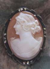 Italian great carving shell signed by Artist circa 1920-1935 800 marked Marcasite Silver Brooch/Pendant