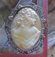 Huge Filigree Silver with patina Brooch circa 1910-1920. Art Deco Superiorly hand carved shell