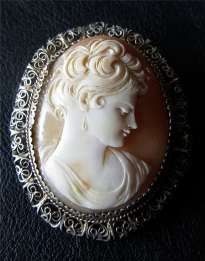 Beautiful Filigree Framed from Italy, circa 1910 Silver Sterling Art Deco Pendent & Brooch
