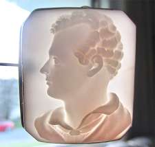 Museum portrait of Lord Byron signed “Stephenson er 2-24-1848” Marked “Mr. Art Coffin” Silver covered by Gold Brooch/Pendant