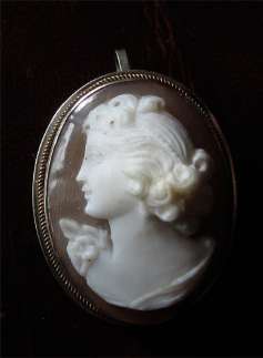 Edwardian High Relief Cameo Silver Sterling Marked 900 Brooch & Pendant Bezel circa 1930