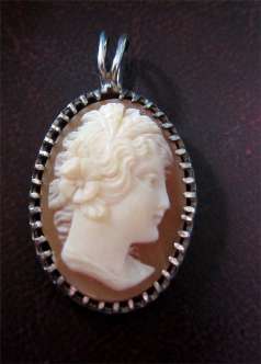 Quality rear Victorian Beauty Silver Sterling Pendant. Circa 1890.
