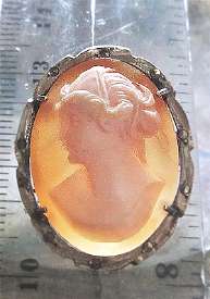 Well hand carved & signed by the Artist portrait circa 1930th 800 Marked Silver marcasite pendant (easy turn to brooch).
