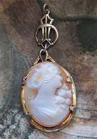 Carved/Signed Ostby & Barton shell - from 1910th-1920th Marked “OB” Decorative Art Deco Vermeil Silver Pendant