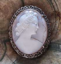 Superior hand carved/signed Post Edwardian Art Deco Silver vermeil filigree Brooch circa 1920th - 1940th