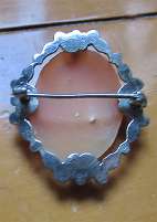 Well hand carved/signed Edwardian 1910th shell Silver decorative hallmarked (G&F) brooch.
