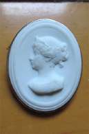 Left faced Empress Augusta Viktoria Silver plated circa 1880th Pendant/Brooch, signed Berlin East Germany Museum.